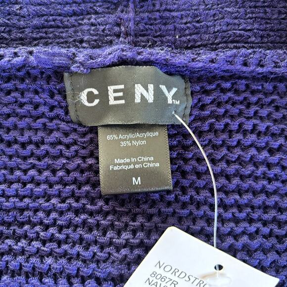 Ceny Navy Blue Knit Open Front Cardigan Size Medium NWT - Picture 7 of 7